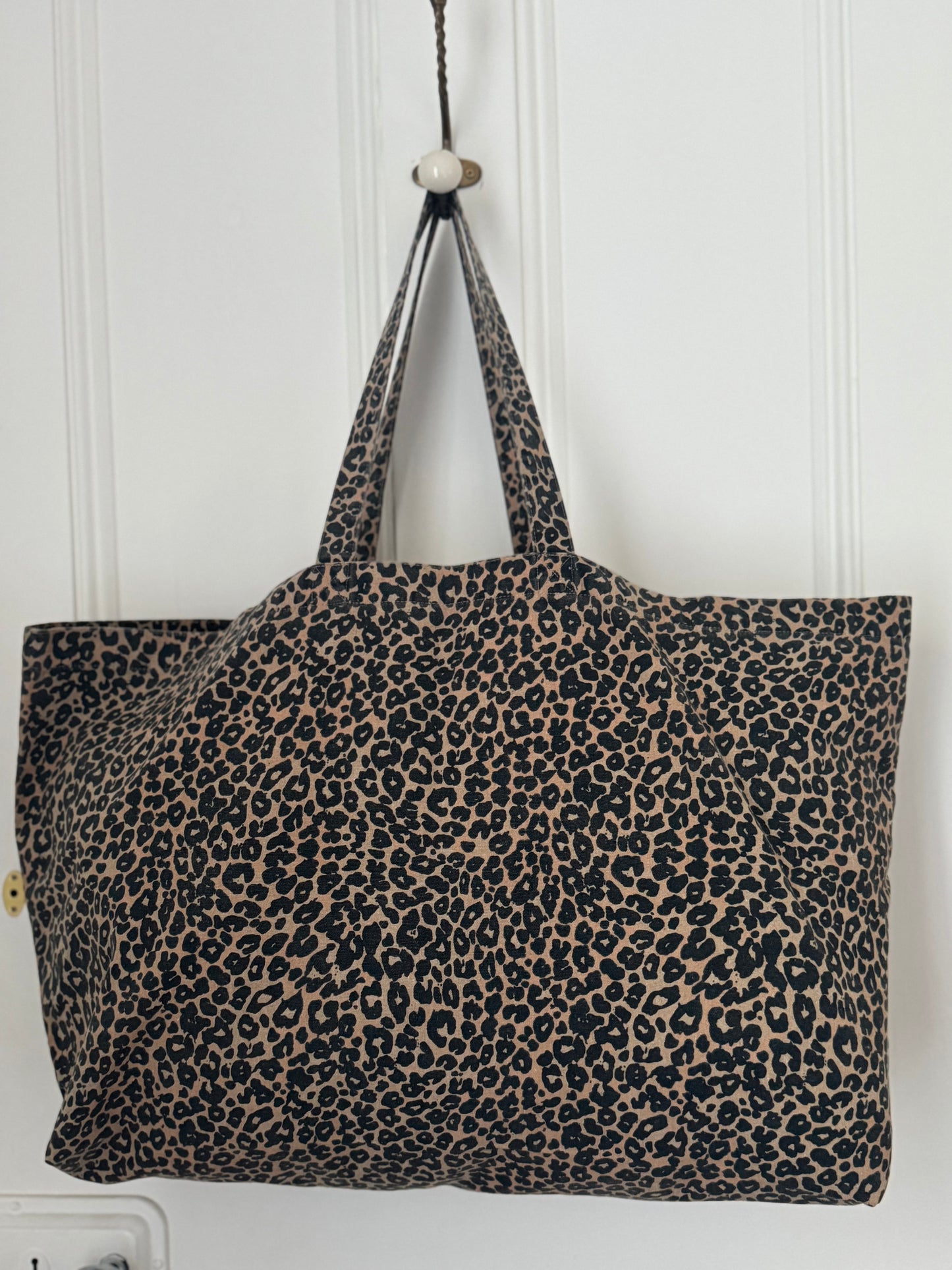 Oversized Leopard Print Tote
