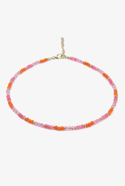 Pink, Orange & Gold Necklace