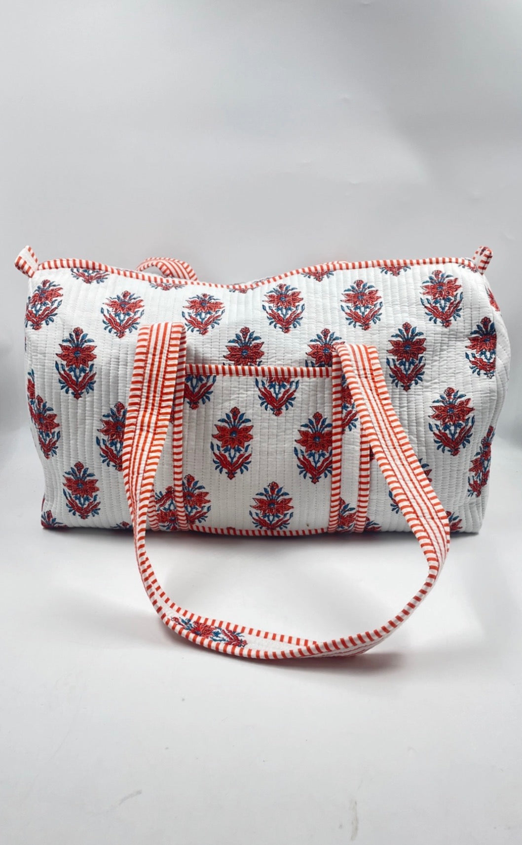 Orange & White Duffle Bag
