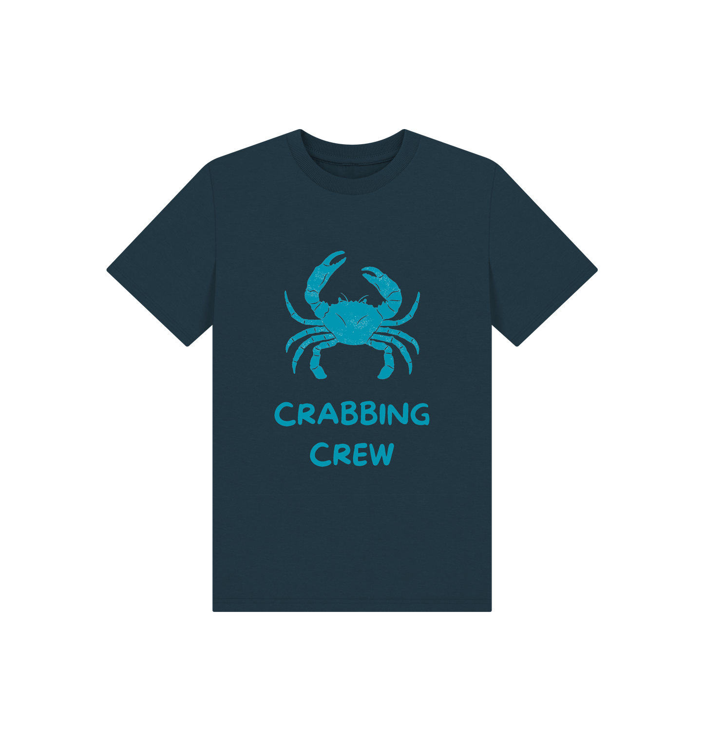 Denim Blue Printed Kids T-Shirt Front