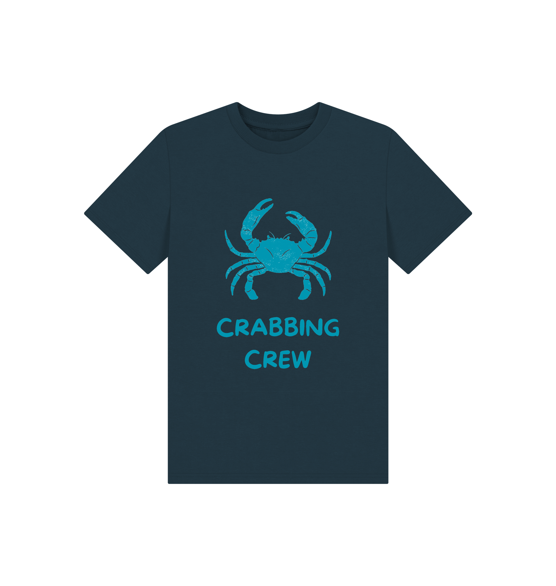 Denim Blue Printed Kids T-Shirt Front