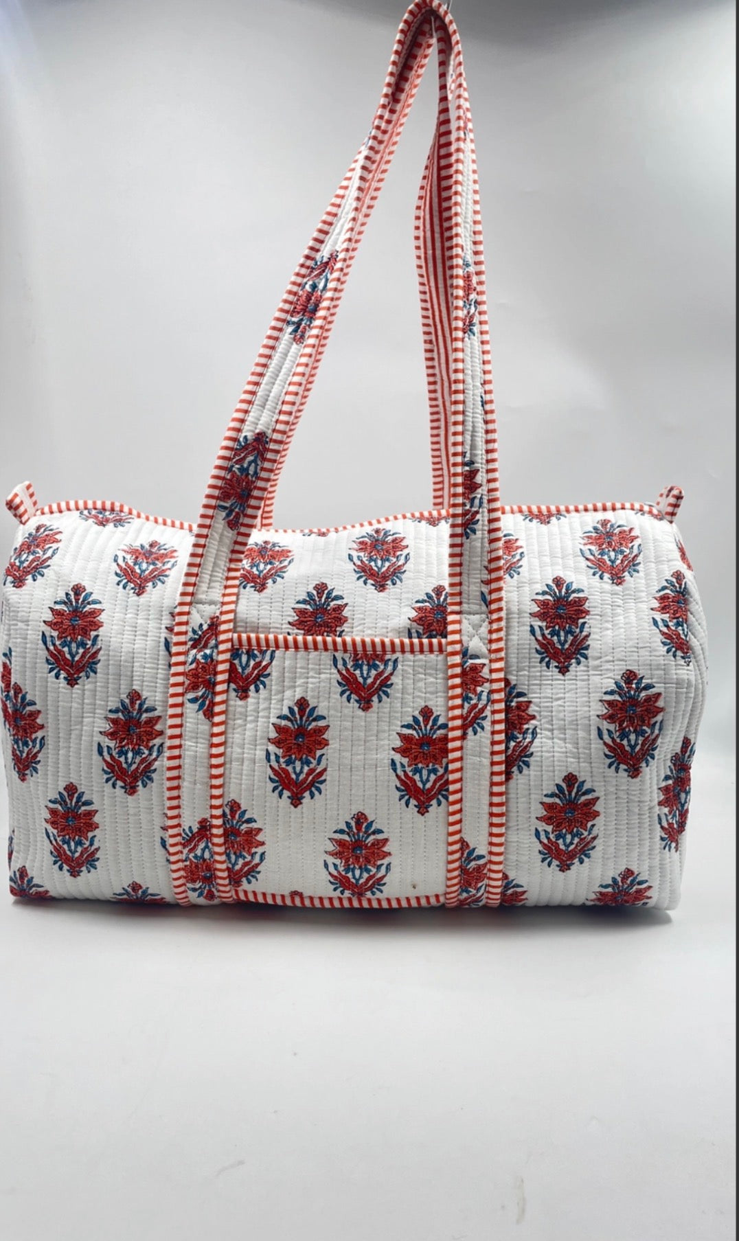Orange & White Duffle Bag