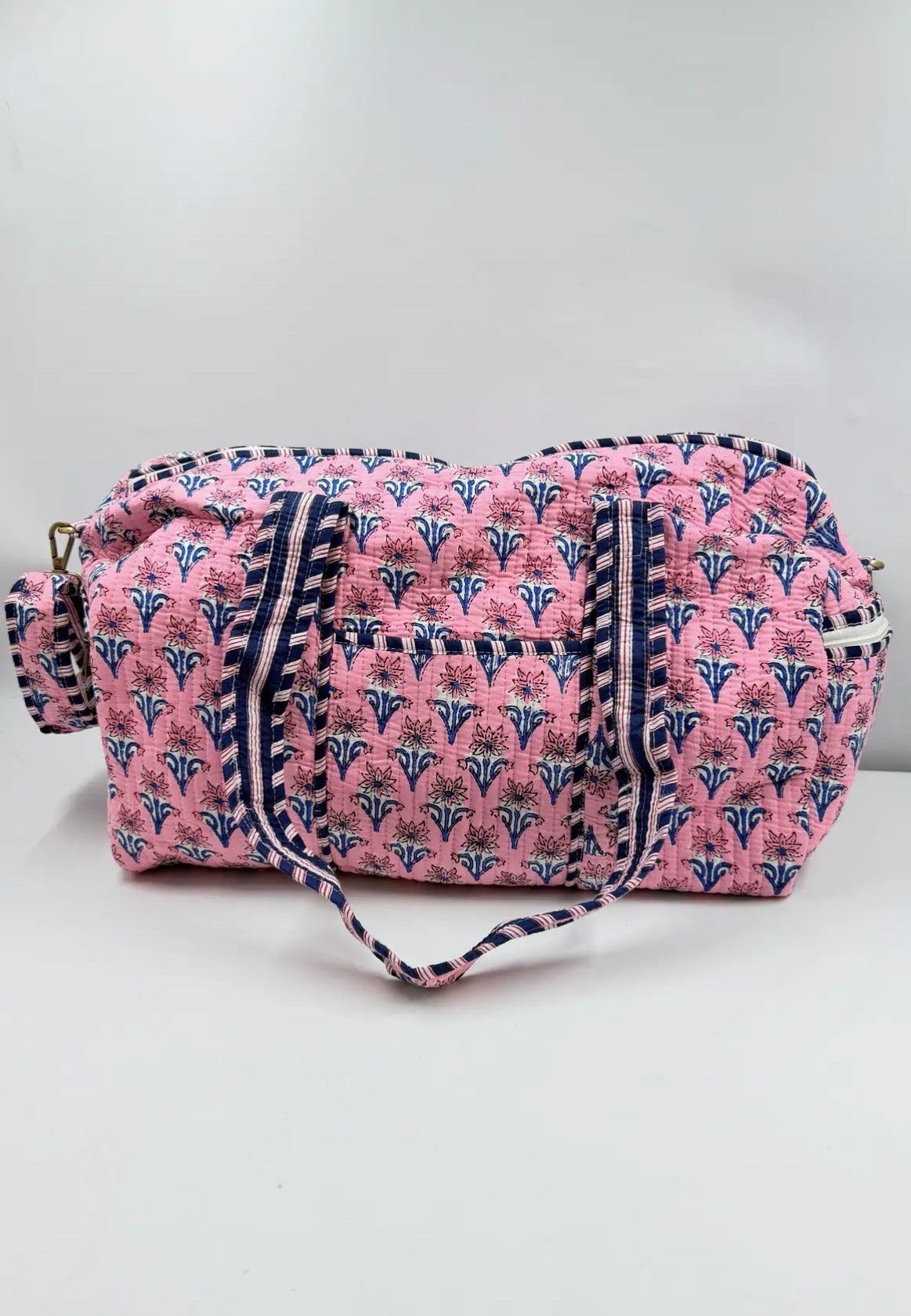 Pink & Blue Duffle Bag (with removable shoulder strap)