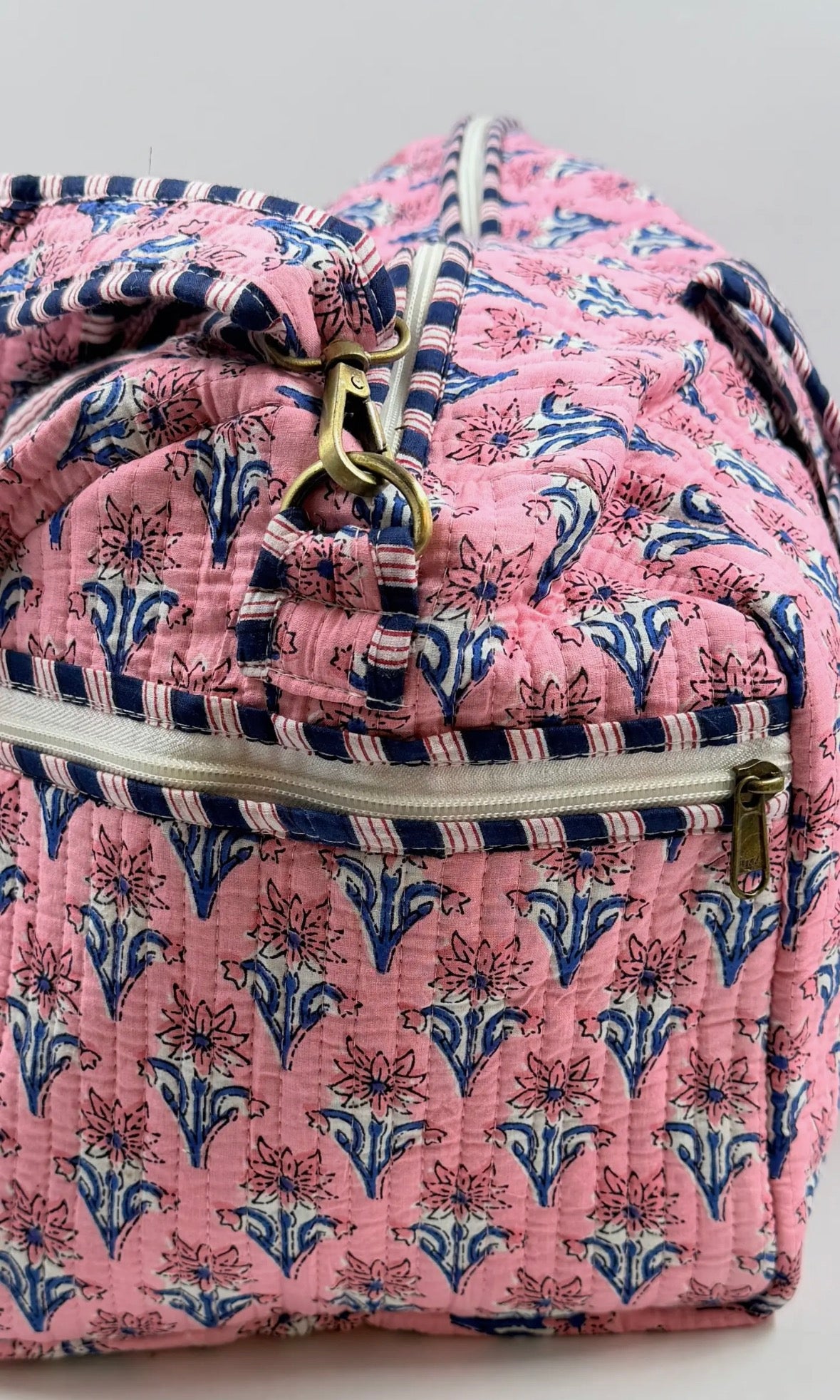 Pink & Blue Duffle Bag (with removable shoulder strap)