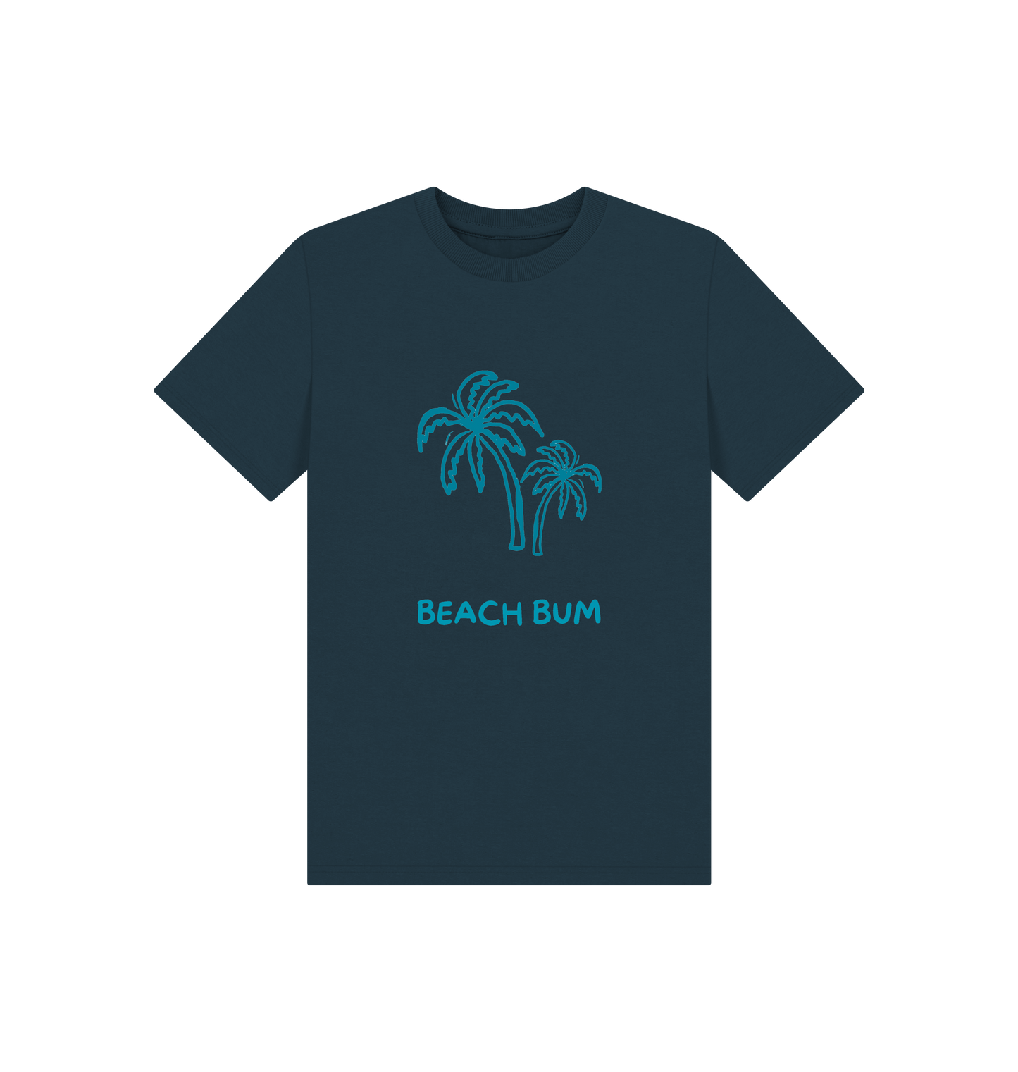 Denim Blue Printed Kids T-Shirt Front
