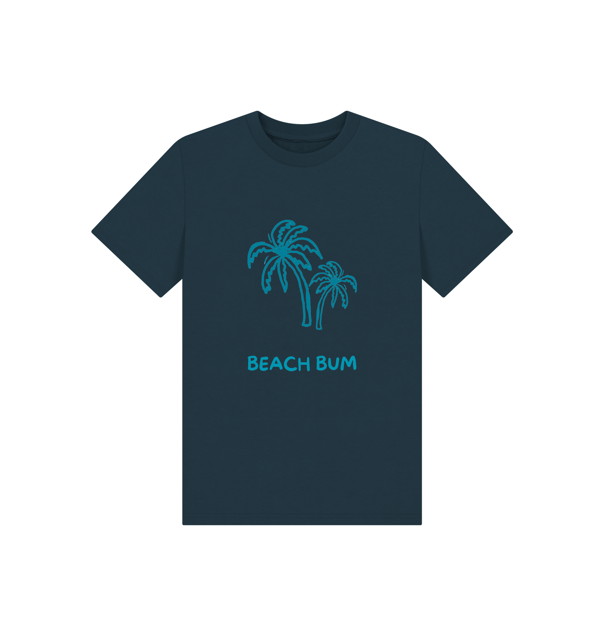 Denim Blue Printed Kids T-Shirt Front
