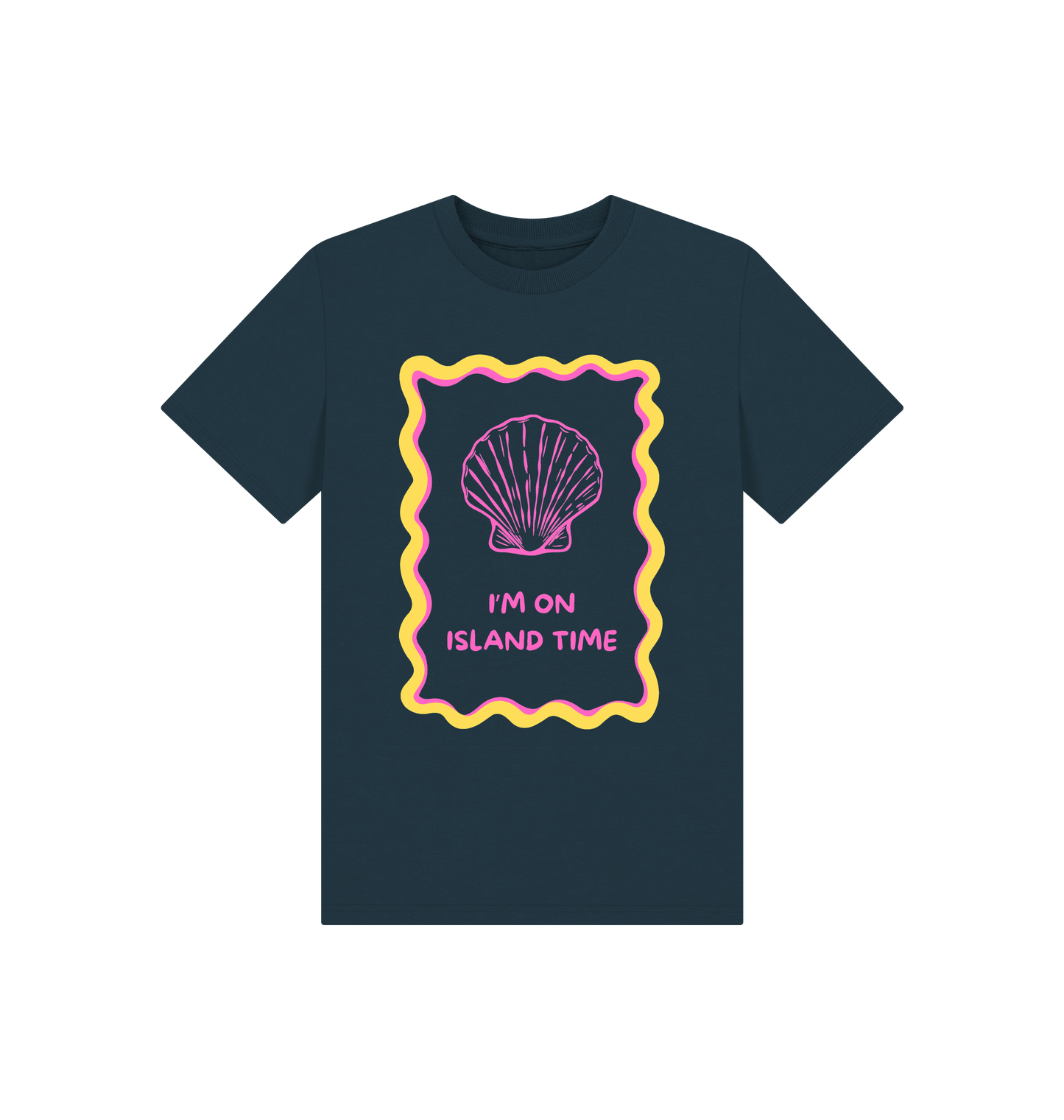 Denim Blue Printed Kids T-Shirt Front