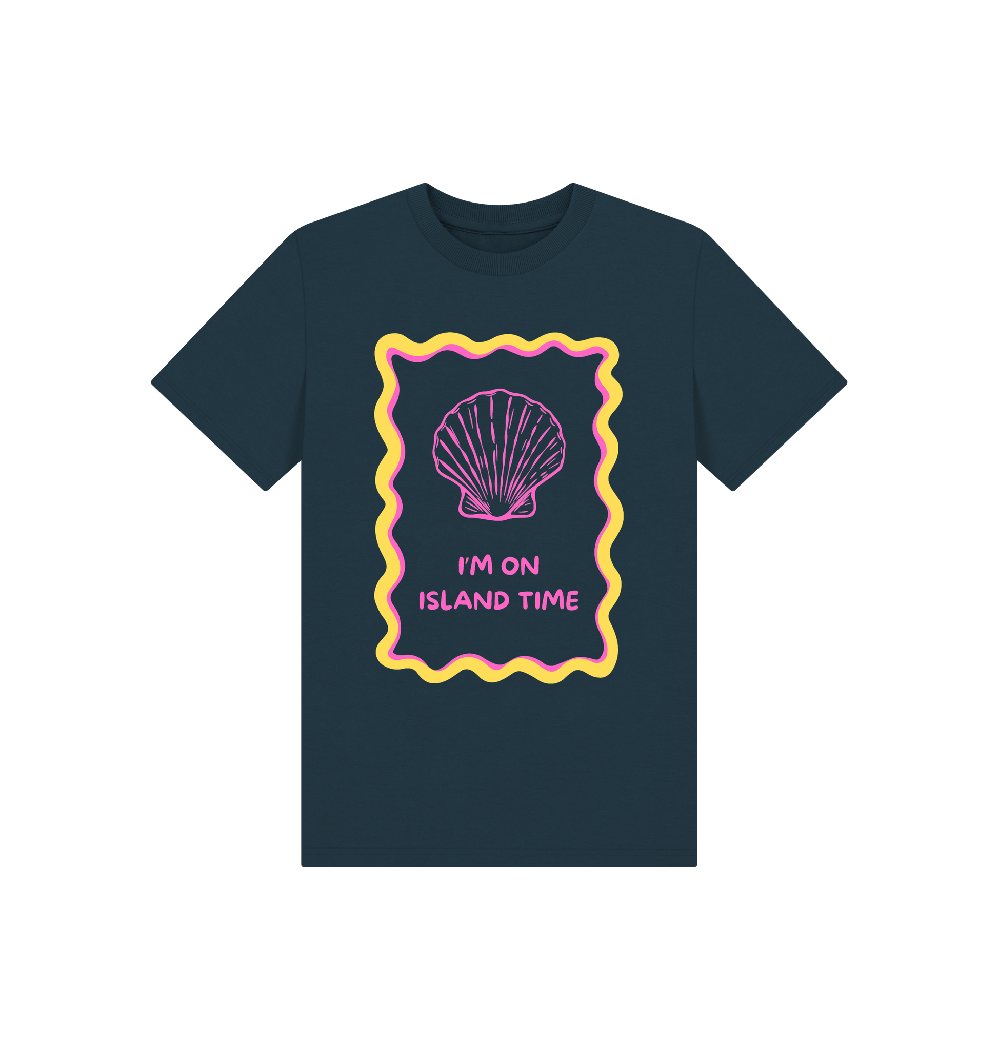 Denim Blue Printed Kids T-Shirt Front